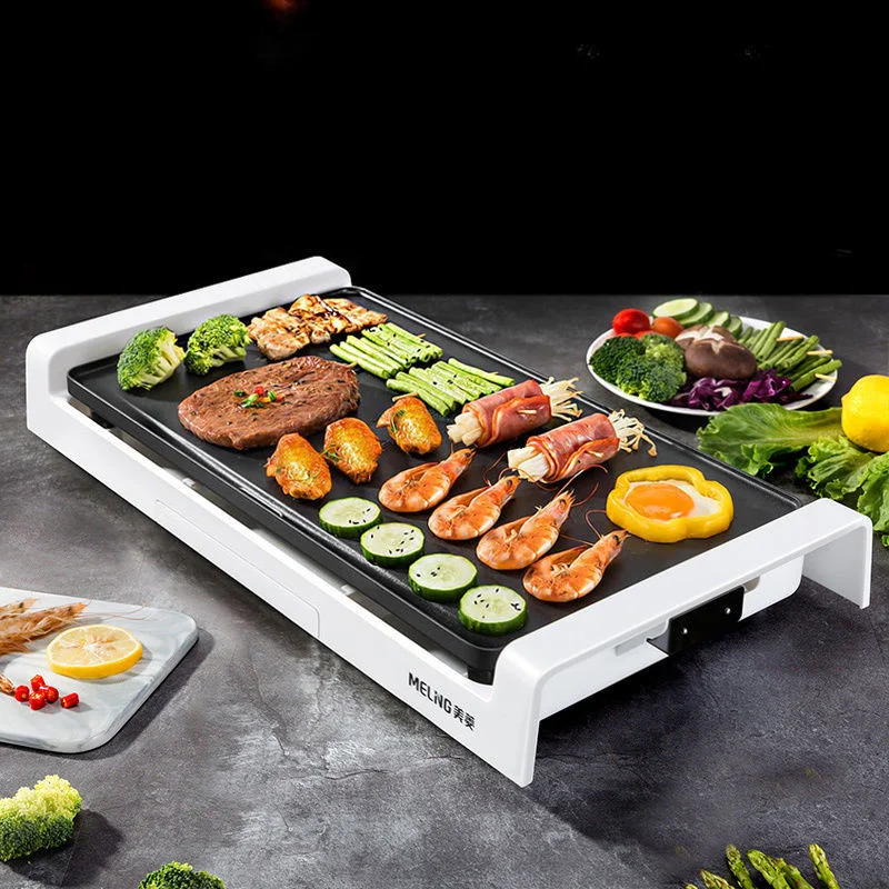 

Electric grill, smokeless plug-in grill, household electric grill, detachable and washable grill pan, teppanyaki