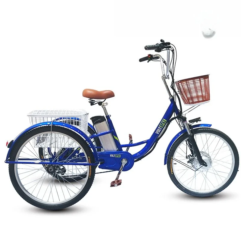 Disc brake 24 inch lithium battery pedal power tricycle =