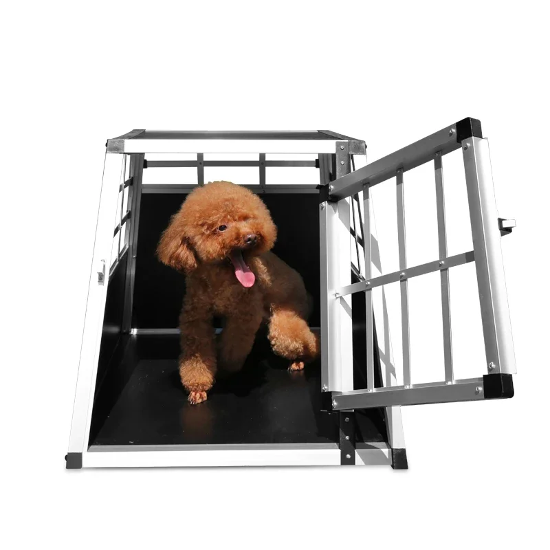 

Aluminum Alloy Inclined Single Dog Box Metal Pet Kennel Dog Cage