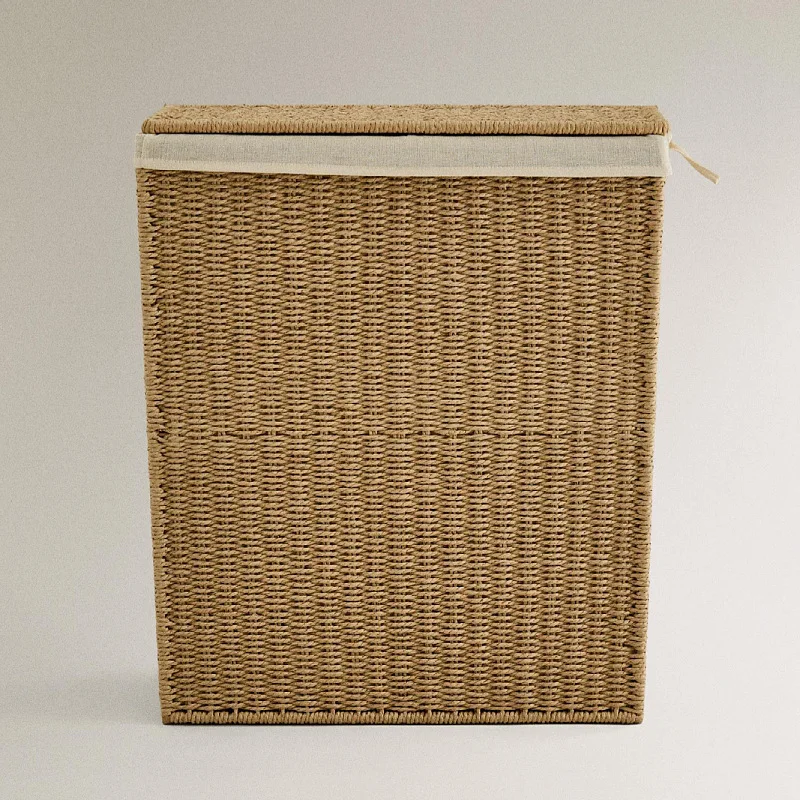 

Disassemble and assemble paper rope woven laundry basket, laundrybasket, change clothes storagebasket, foldable household larg