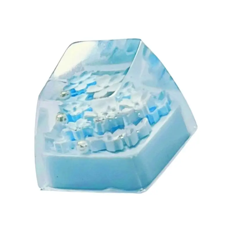 652F Semitransparent 3D Blossomy Rosin Keycaps For Mechanical Keyboards Individualized Desktop Addition