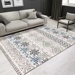 VIKAMA 40x60cm Crystal Pile Carpet Ethnic Style Living Room Bedroom Bohemia Nordic Vintage Bedroom Decorative Carpet