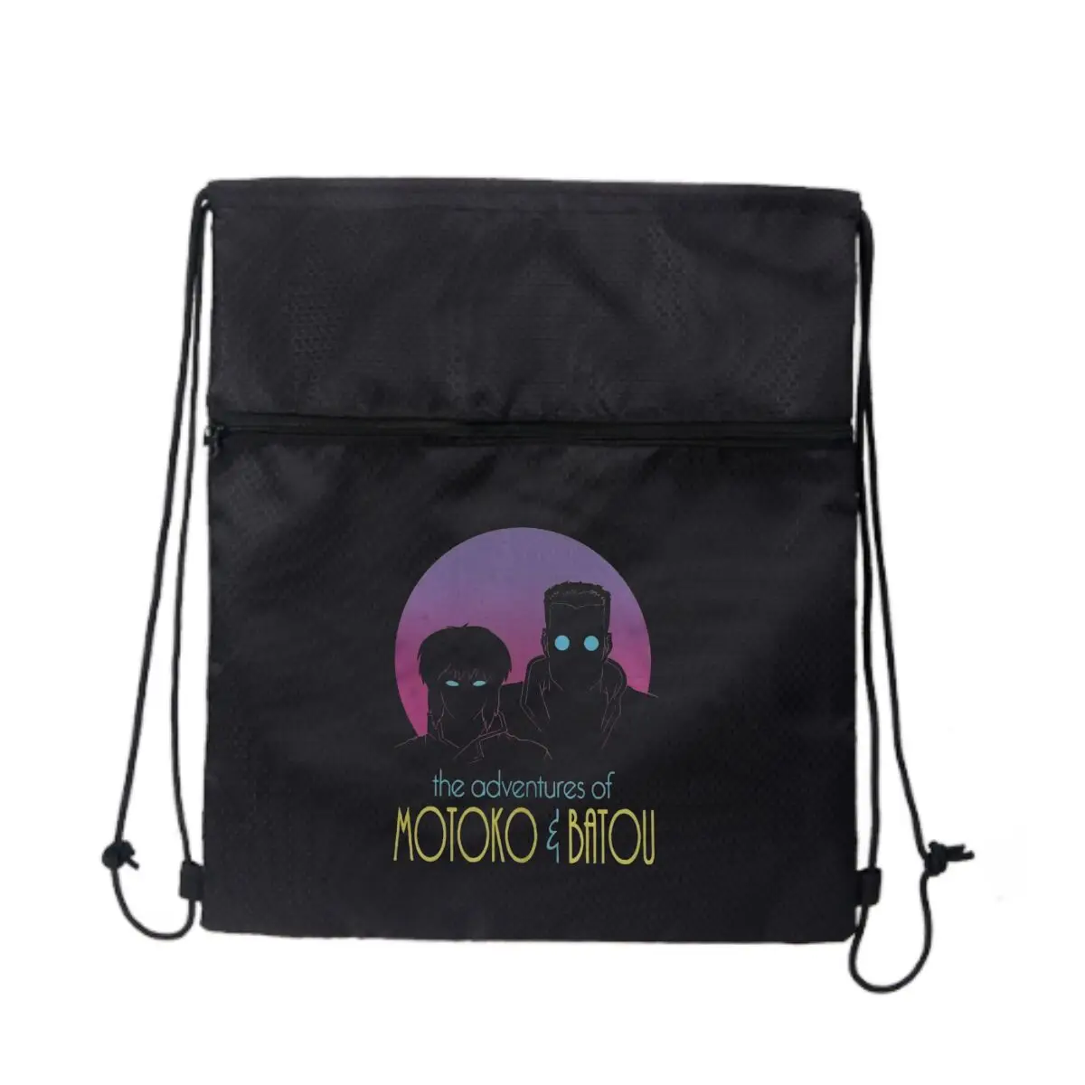 

Рюкзак на молнии с завязками на шнурке The Adventures Of Motoko & Batou для любителей активного отдыха