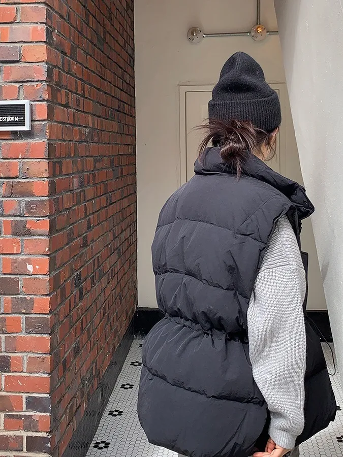 

Модная зимняя женская куртка с простым воротником-стойкой, теплая верхняя одежда, жилет, модный длинный цвет све, комбинезон для поездок на работу