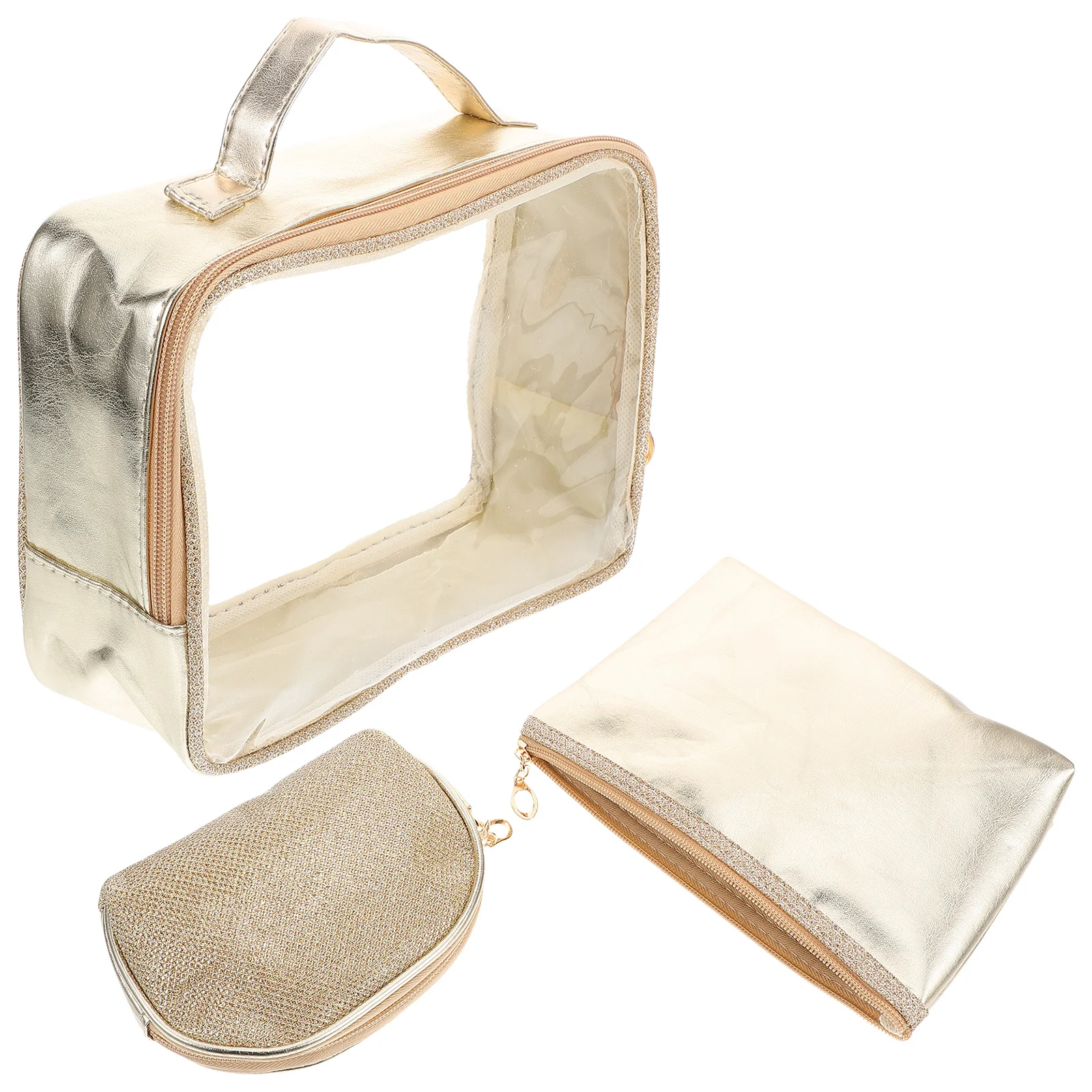 

1Set Makeup Organizer Bag Plastic Travel Pouch for Women Waterproof Toiletry Storage Pouch Portable Zipper Vanity Case