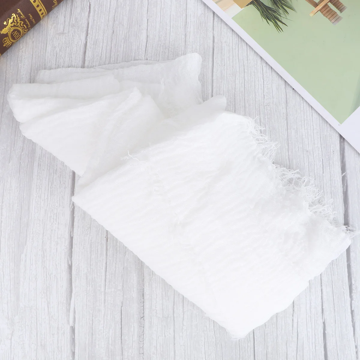 

1pc Cotton Linen Scarf Crumpled Style Simple Solid Color Premium Fabric Long Lasting Non-Toxic Scarves For Women Men