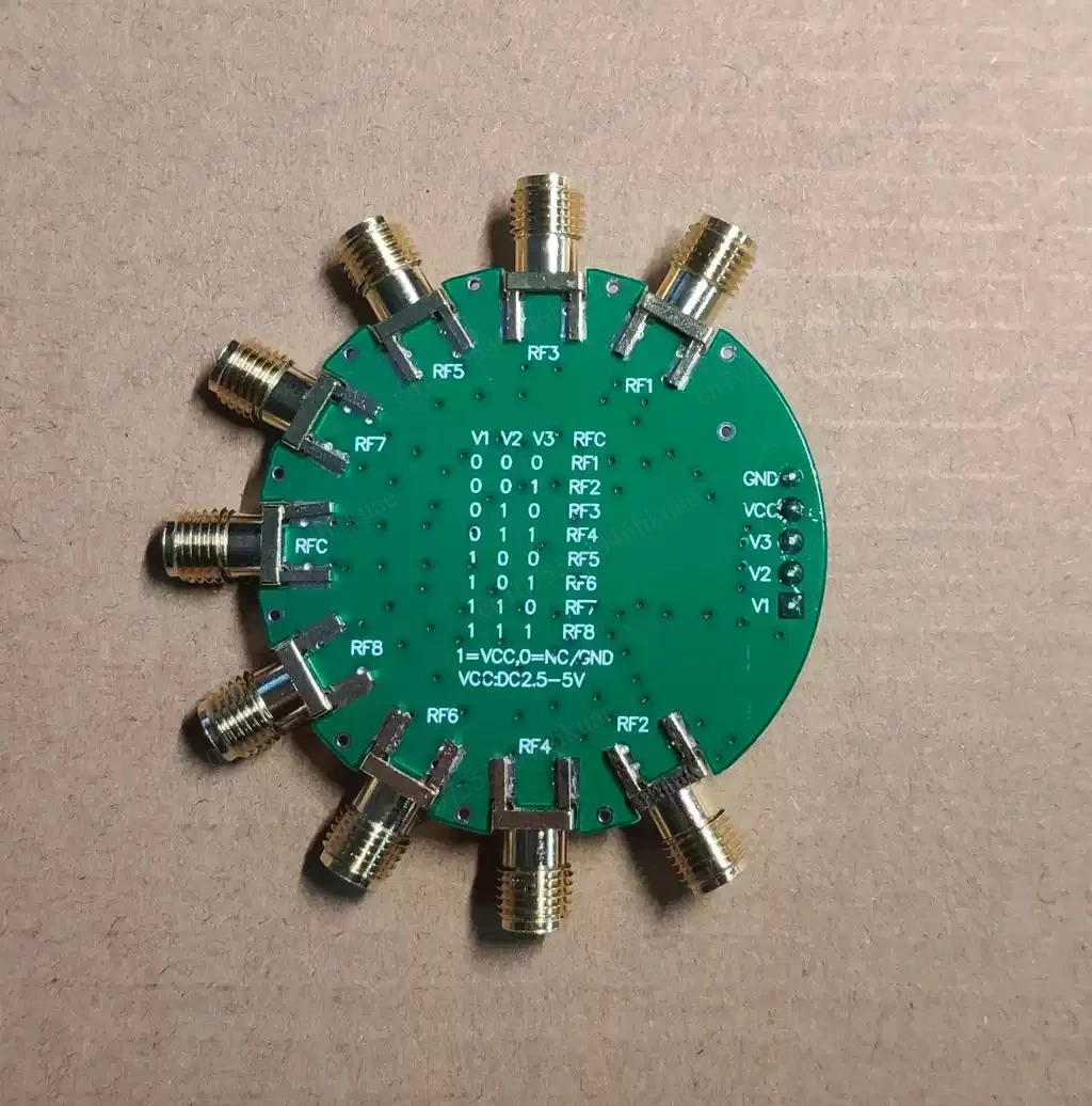 SP8T RF Switch Module 10KHz-6GHz Single-pole Eight-throw 8-in-1 Microwave Signal Switch