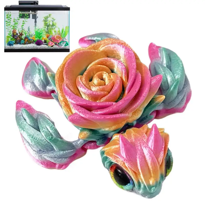3D Animals Unique 3D Printed Flowers Turtle Fidget Toy Art Craft Home Desk Decor Flexible Articulated Collectibles For Home
