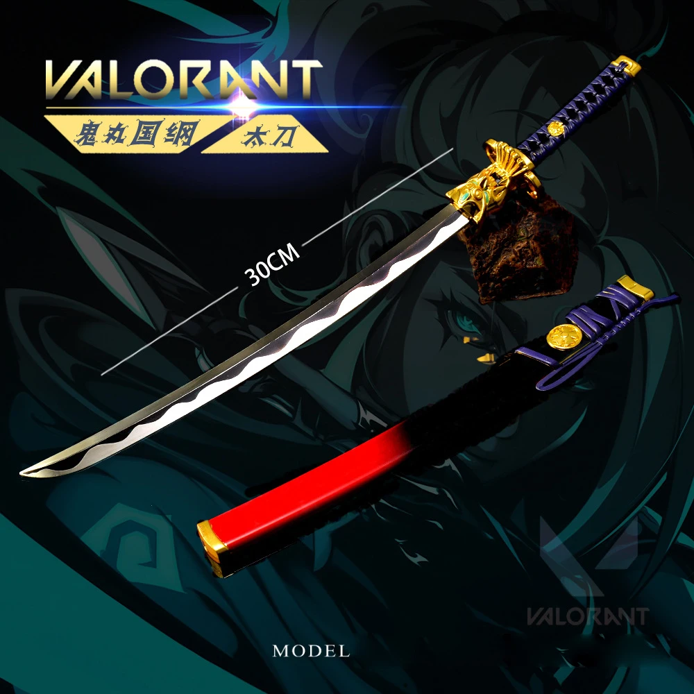 30cm Greatsword Weapon Onimaru Kunitsuna Valorant Game Peripheral Alloy Samurai Sword Model Collection Desktop Ornament Gift Toy