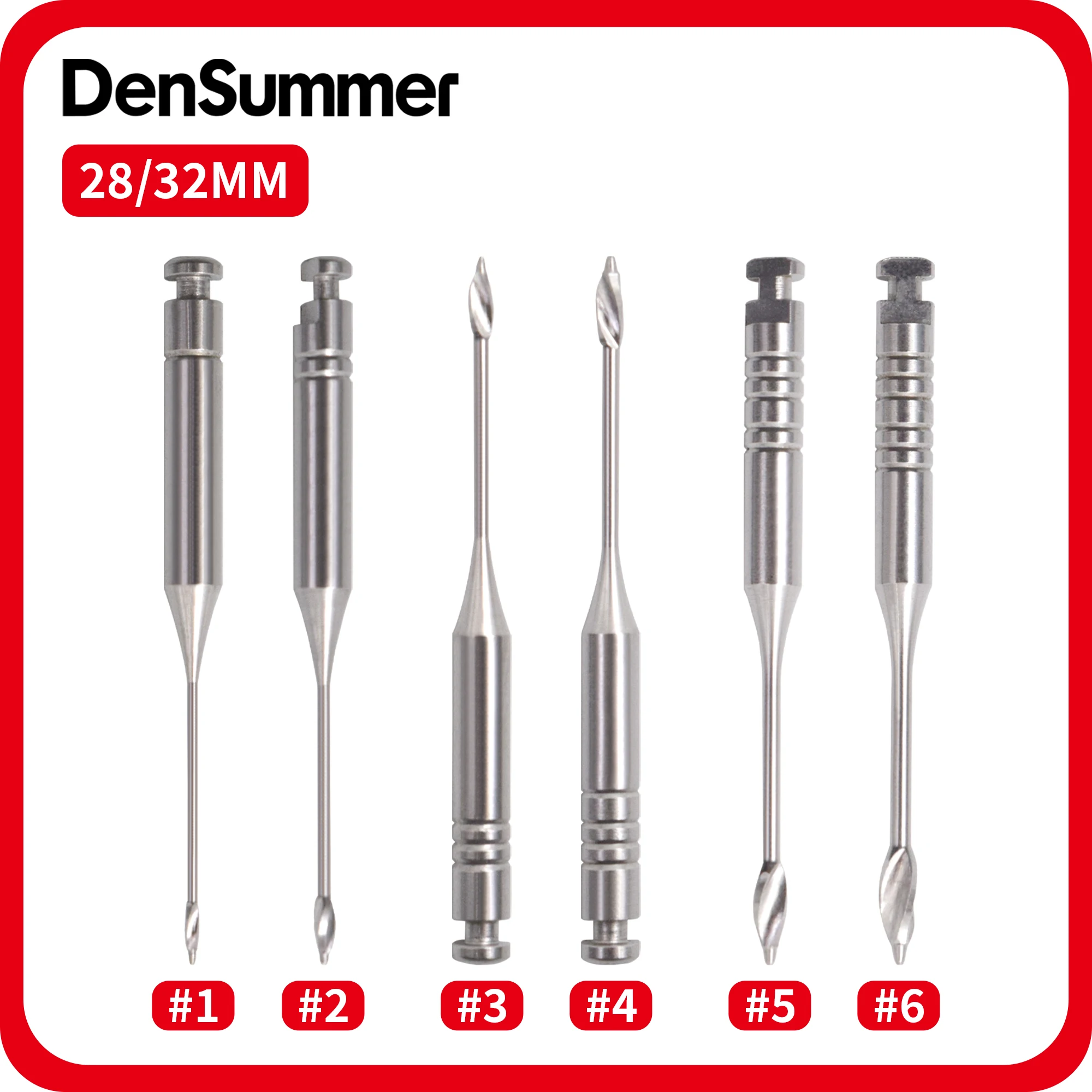 DenSummer Non-cutting Tips Design Stainless Steel Gates Drills 3Boxes 32mm 28mm Glidden Endodontic Files #1-6 Safe Gates Reamers
