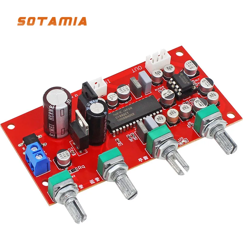 

SOTAMIA UPC1892 Tone Preamplifier Board NE5532 OP AMP Preamp Treble Bass Balance Volume Conrtol for Power Amplifiers