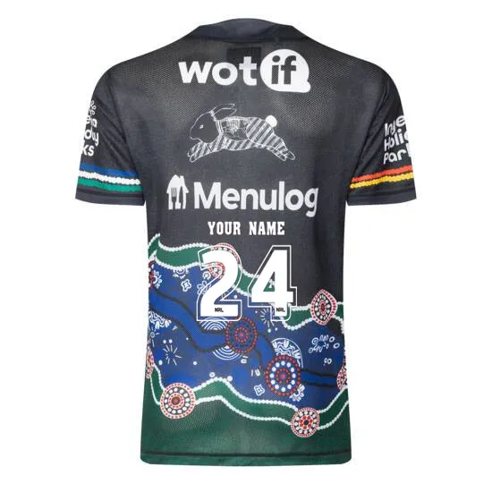 2024 South Sydney Rabbitohs Indigenous Training Rugby Jersey - Men's Size:S-5XL（Print Custom Name Number）