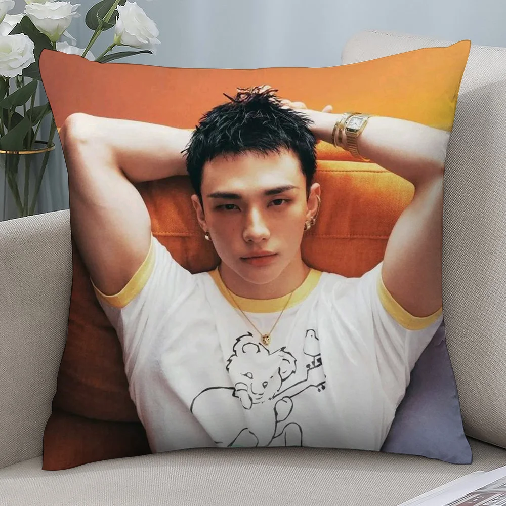 HOT-KPOP المعبود h-Hyunjin كيس وسادة قصير أريكة قطيفة ديكور هدية المنزل وسادة الطباعة على الوجهين