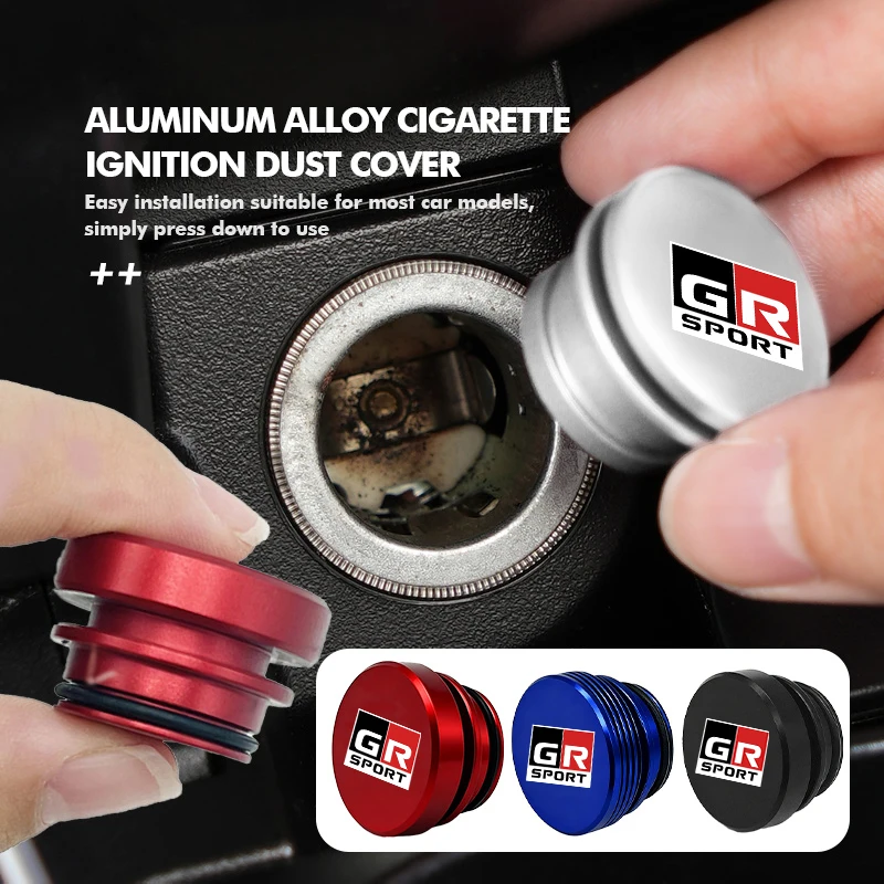 Car Cigarette Lighter Dust Plug Protective Cover Auto Decoration Accessories For Toyota GR Sport Corolla Yaris Aygo Prius RAV4