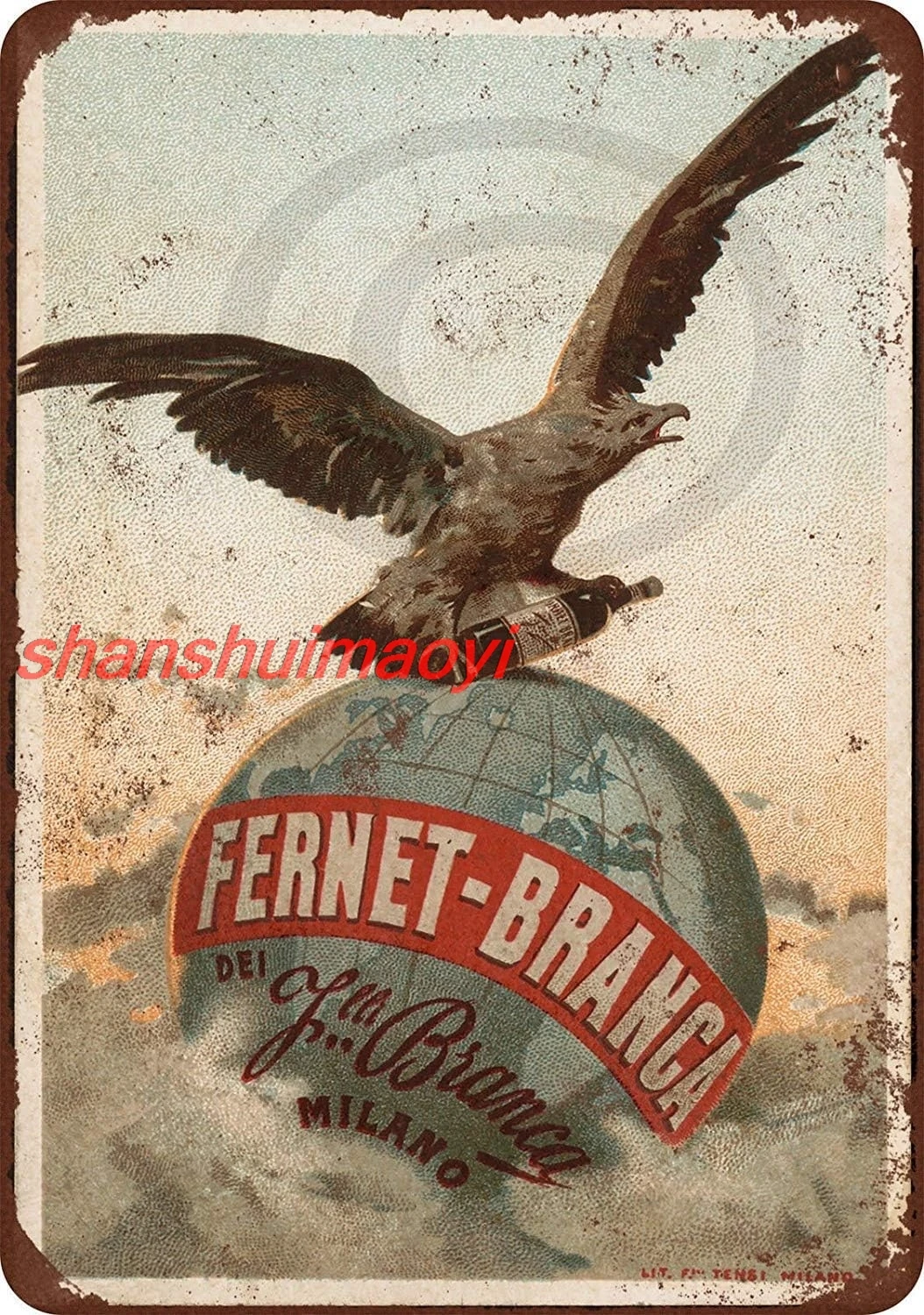 Vintage Tin Sign 1892 Fernet-Branca Liqueur Art Decoration Retro Metal Poster for Home Cabin Bar Store Club Farm 12