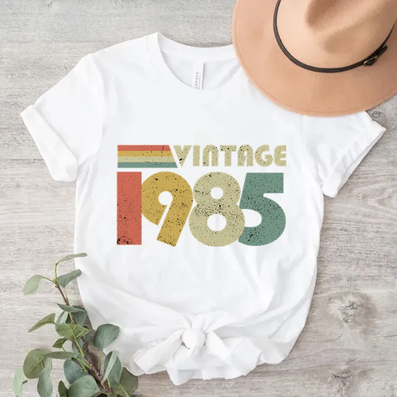 40th Birthday Gift for Women Men Vintage 1980 To 1989 Women's T-Shirt Retro 1985 Tee Clothes 1980 1989 Classic Tops