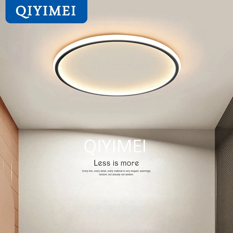 Modern Led Chandelier Lights Simple Lighting For Living Bedroom Study Room White Black Indoor Lamps Fixtures Dimmable AC90-260V