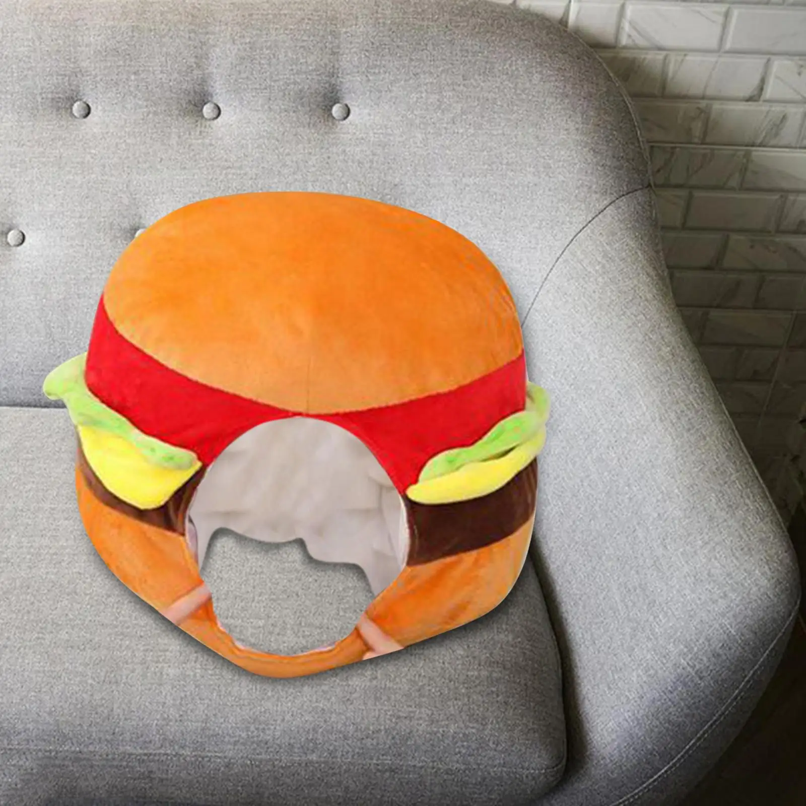 Cute Cartoon Short Plush Hat Hamburger Cap Lovely Funny Novelty Stuffed Cap