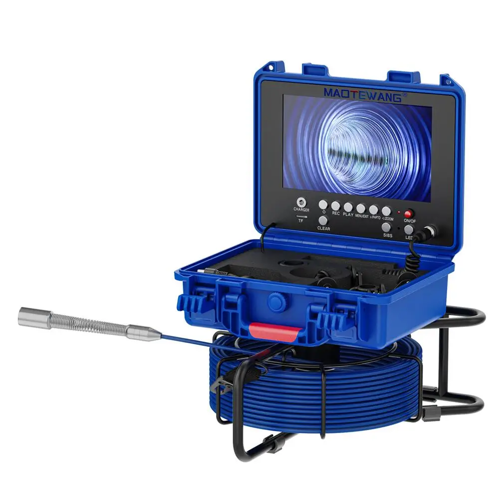 Pipeline Inspection 9 Inch DVR 20M Cable Industrial Endoscope