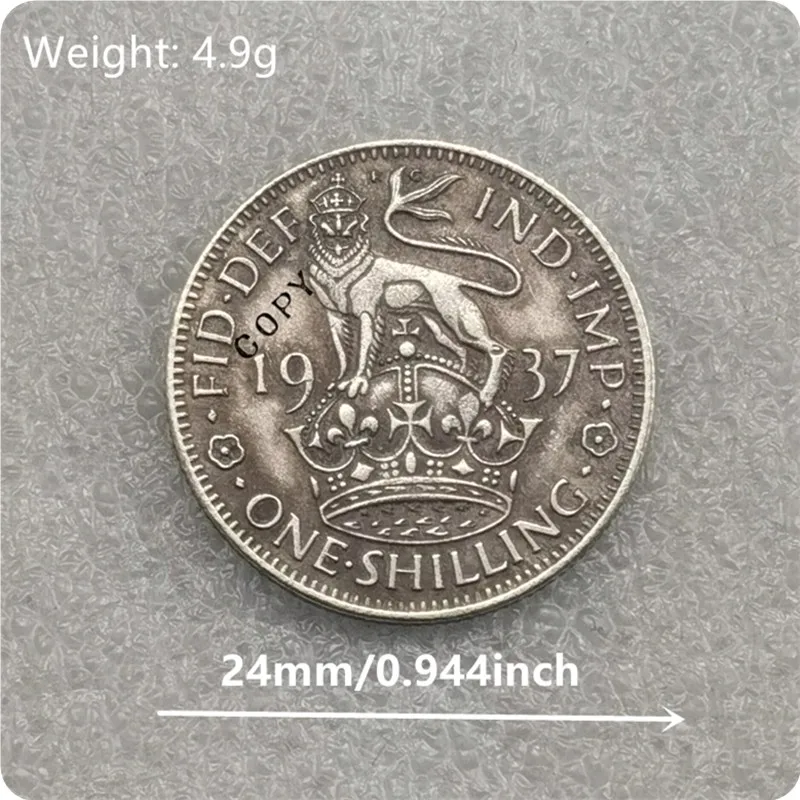 1937 United Kingdom (United Kingdom, British Overseas Territories and Crown Dependencies) 1 Shilling Copy Coins