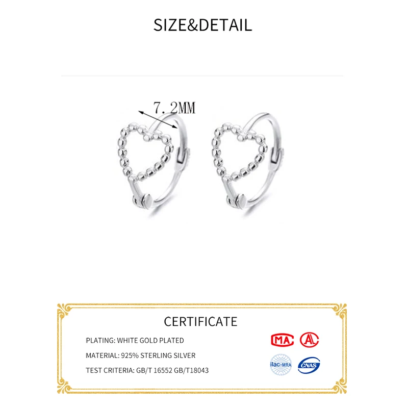 INZATT – boucles d'oreilles en argent Sterling 925 véritable pour femmes, Zircon, étoile, lune, cœur, fil, perle, accessoires, bijoux fins classiques