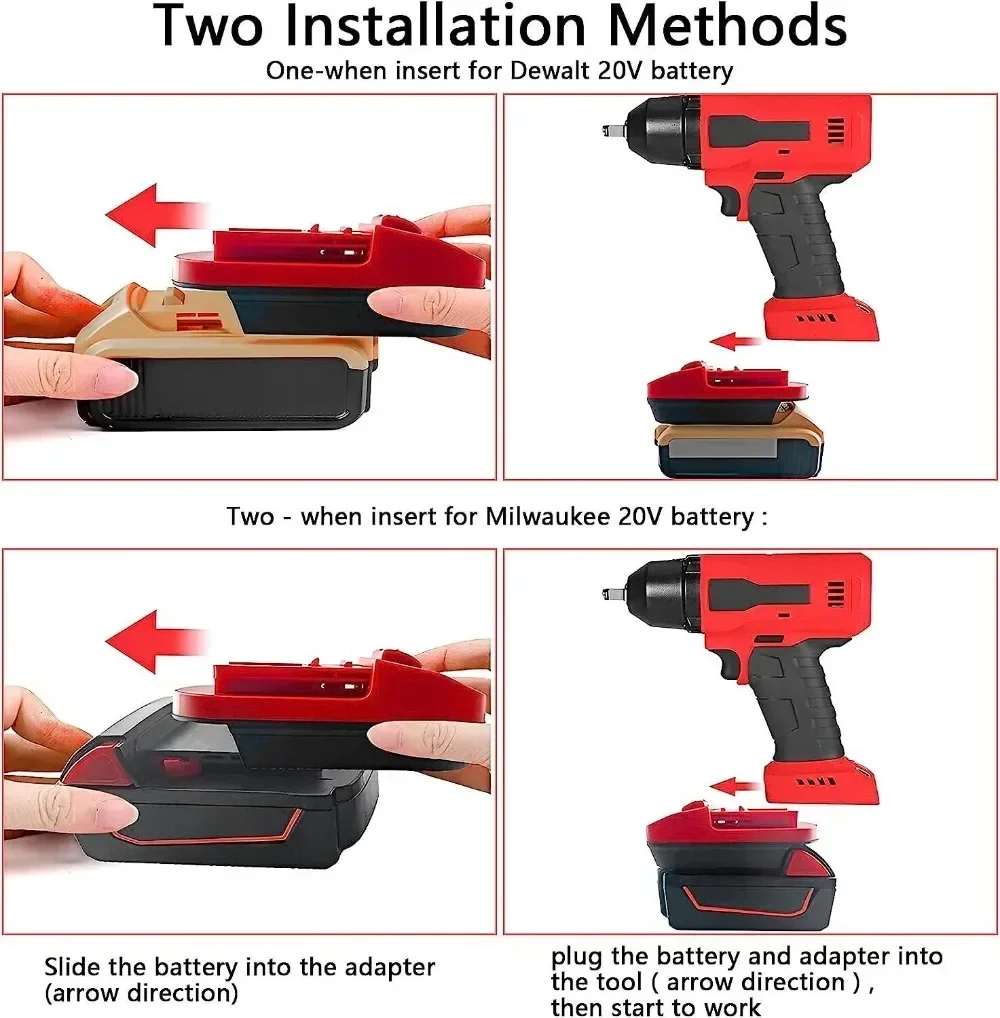 Imagem -04 - Adaptador de Bateria para Dewalt 18v 20v Max Milwaukee 18v Conversor de Bateria Li-ion para Snap-on Furadeira Dm18snap