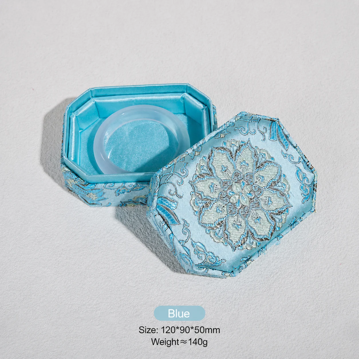 Embroidered Brocade Box Silk Lined Chinese Jewelry Box Octagonal Jewelry Box Chinese For Ring Storage Bangle Storage Bracelet