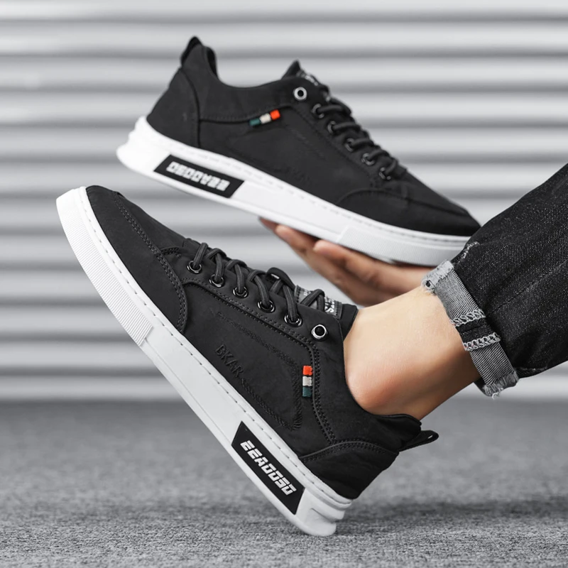 أحذية رجالية مسطحة منخفضة أعلى جولة اصبع القدم كتلة اللون مخطط عارضة أربعة مواسم خفيفة الوزن قماش تنفس أحذية المشي