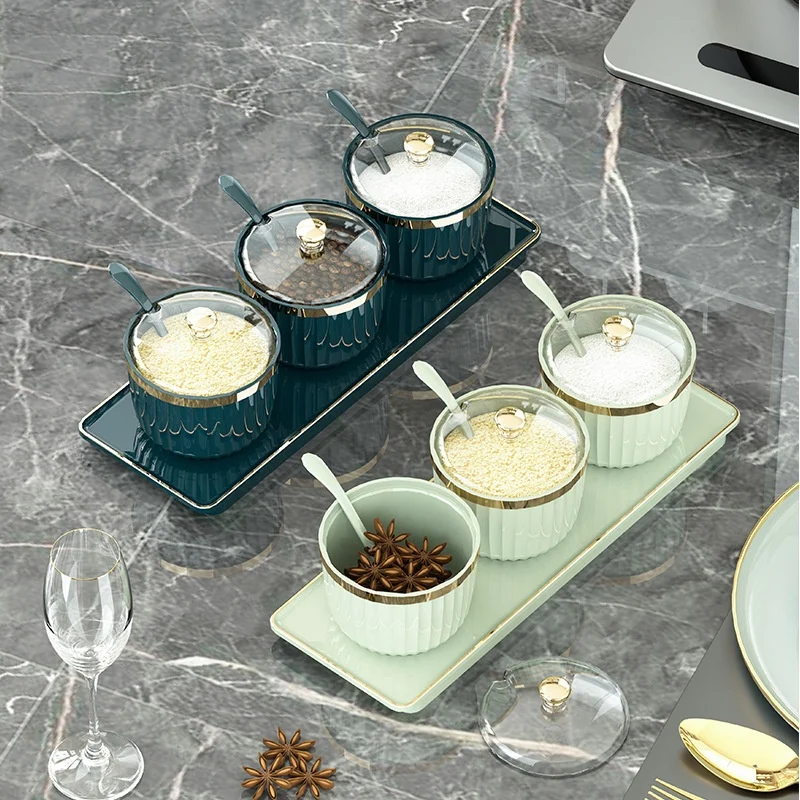 

Luxury Kitchen Spice Organizer Set Plastic Storage Container Integrated Design for Easy Access And Storage