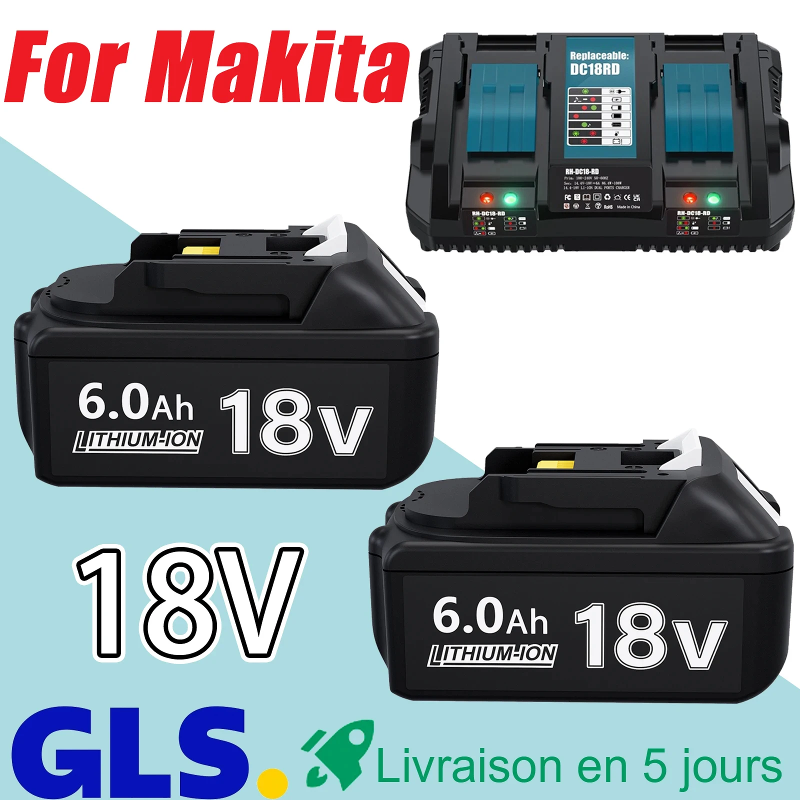 BL1860 For Makita 18V Battery BL1850B BL1860b Rechargeable Li-ion Battery For Makita 18V Power Tool BL1830b BL1840 LXT-400