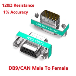 1% Accuracy 1PCS CAN Bus Terminal Resistance Terminator DB9 RS323 COM Serial Male to Female Connector 120ohm Resistance