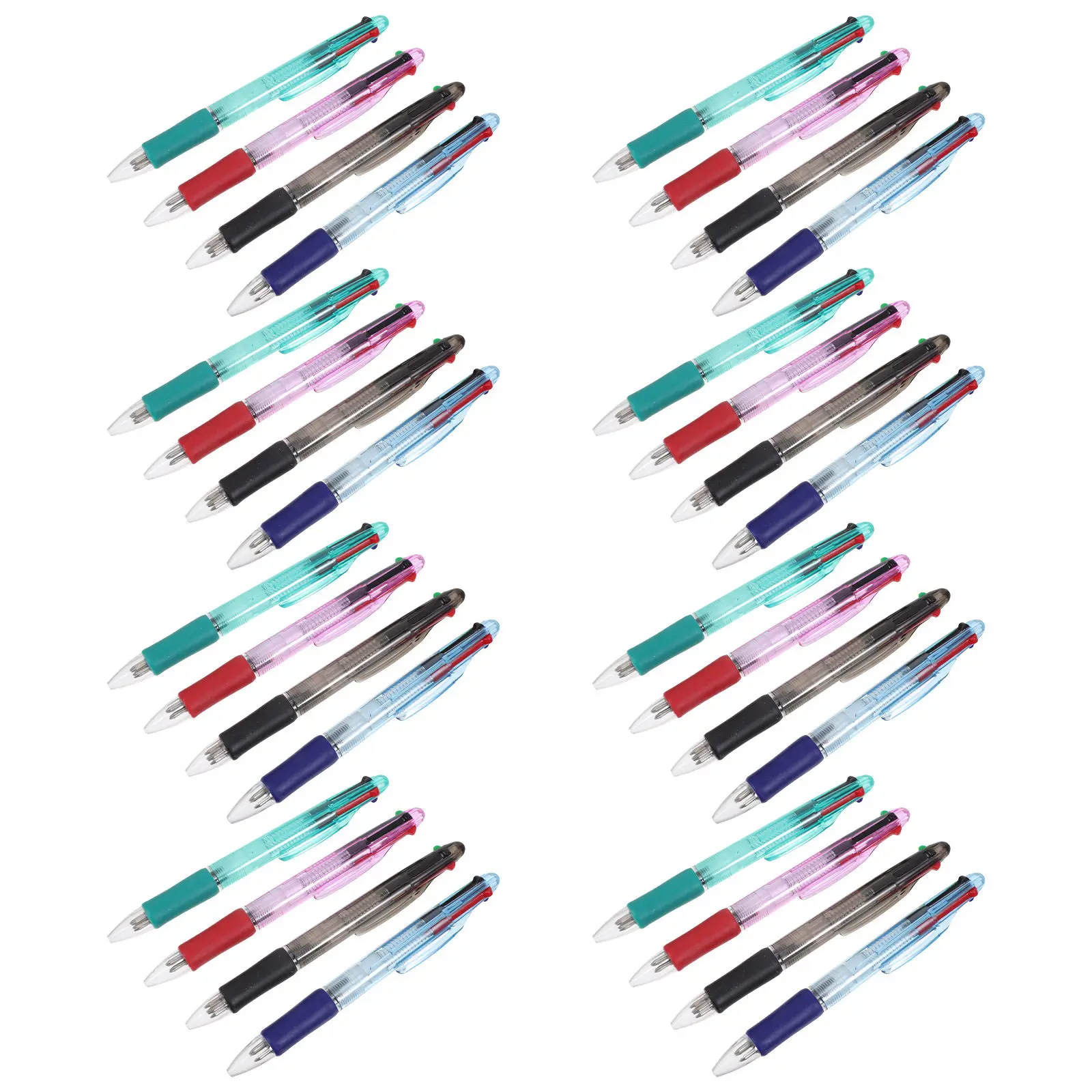 

24Pcs 4 Colors Ballpoint Pens 0.7mm Multicolored Retractable Ink Pen Set for Office School Color Coding Journaling and Writing