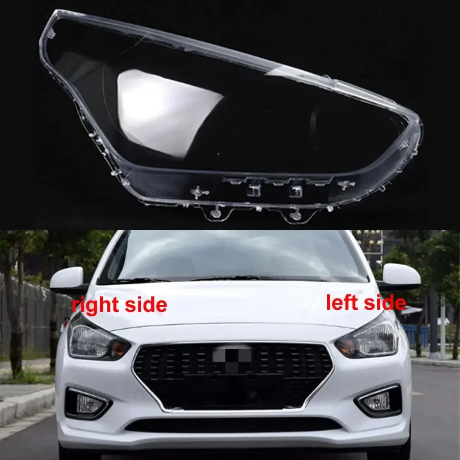 

For Hyundai Verna 2017 2018 2019 2020 Headlight Cover Transparent Lamp Shell Headlamp Lens Plexiglass Replace Original Lampshade