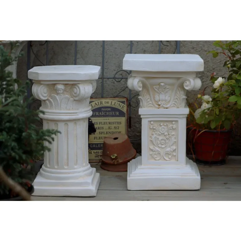 D136 European Garden Roman Pillar Flower Pot Courtyard Villa Entrance Home Decoration Wedding Road Guide Sculpture Base Ornament