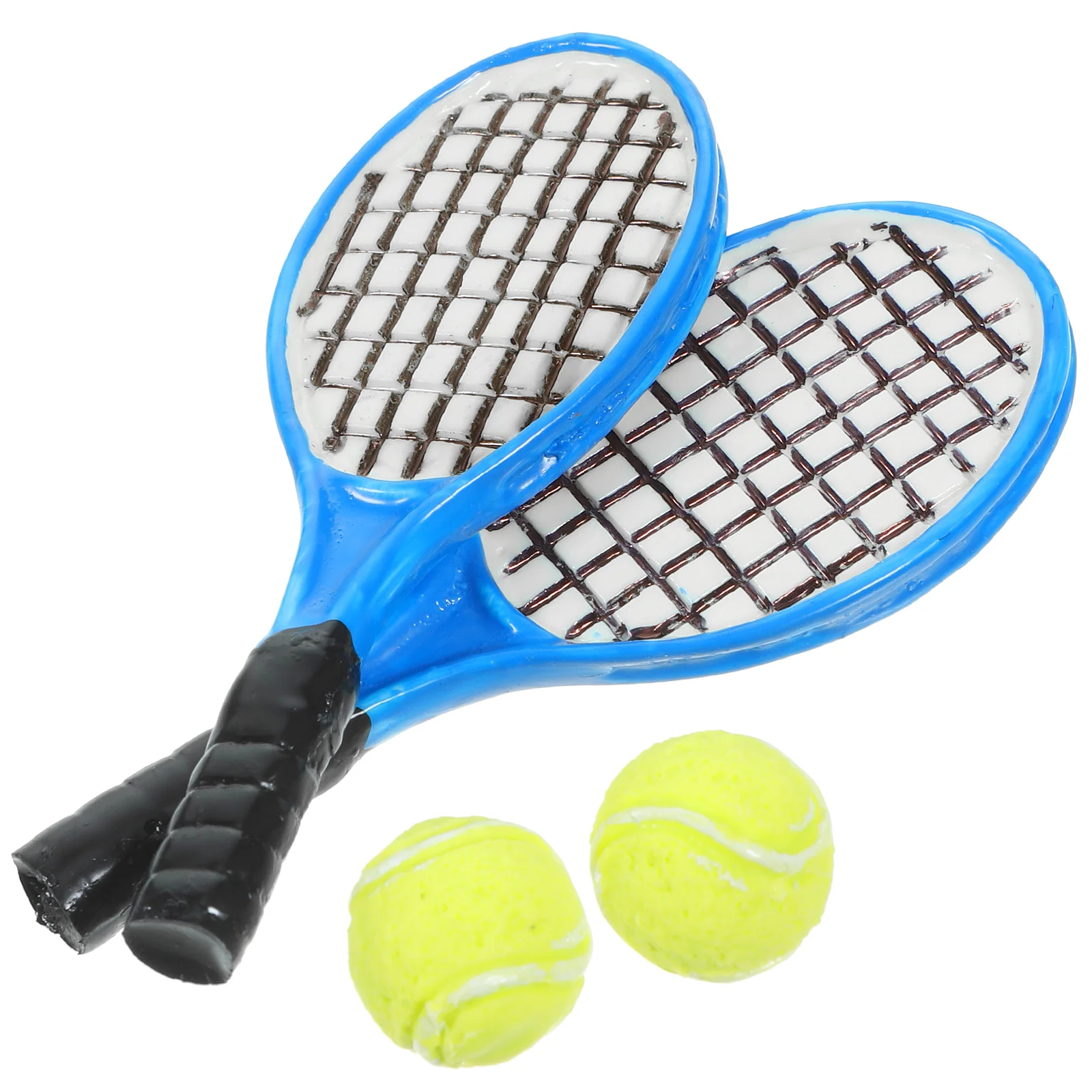 4 Pcs Tennis Racket Decoration Micro Model Models Simulation Badminton Shuttlecocks