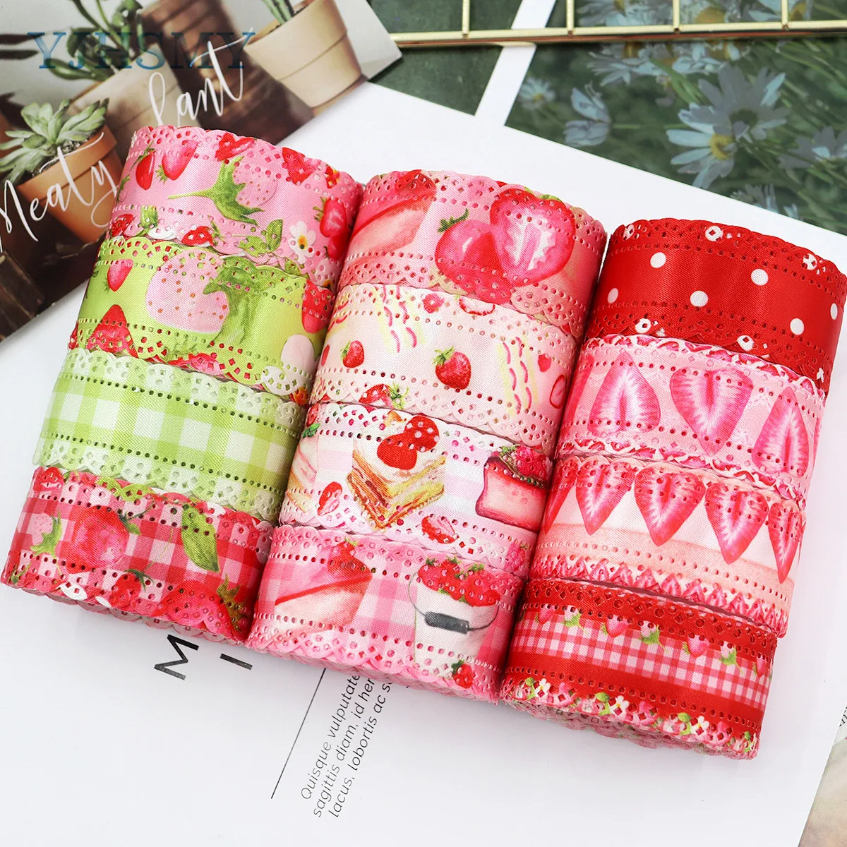 Strawberry Decorating Lace Trim Ribbons, 5 Yard ×1.2\