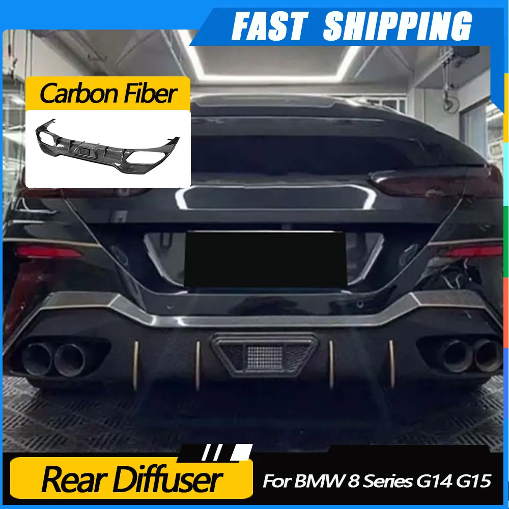 

JMCARCOOL Carbon Fiber Car Rear Bumper Diffuser Lip for BMW 8 Series G14 G15 Coupe 2019-2022 Back Bumper Guard Scratch Protector