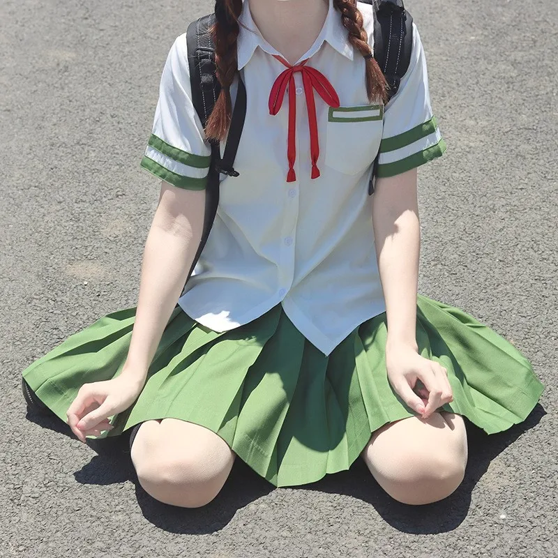 Uniforme japonés de manga corta, traje de Anime japonés, JK Top + faldas plisadas, traje de marinero de estilo universitario, disfraz de Cosplay