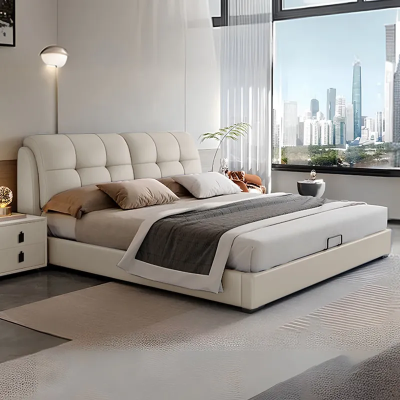 

Italian Space Saving Bed Headboards Bedroom Simple Multifunctional Design Bed Luxury Double Letto Matrimoniale Unique Furniture