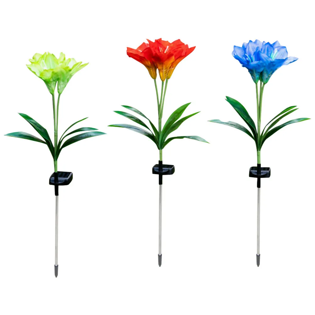 

1Pcs Solar LED Garden Stake Light Lily Flower Shape Orange Waterproof Outdoor Lawn Landscape Lamp Solar Powered Lights