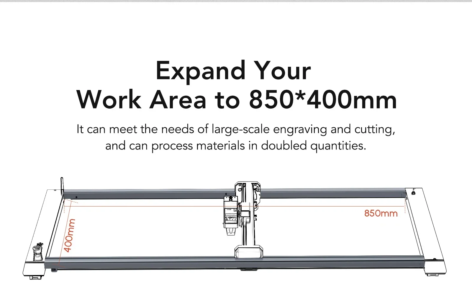 

OLM3 Y-axis Extension Kit Expansion Rod Expand Increase Larger Working Area 850x400mm Engraving Cutting Machine