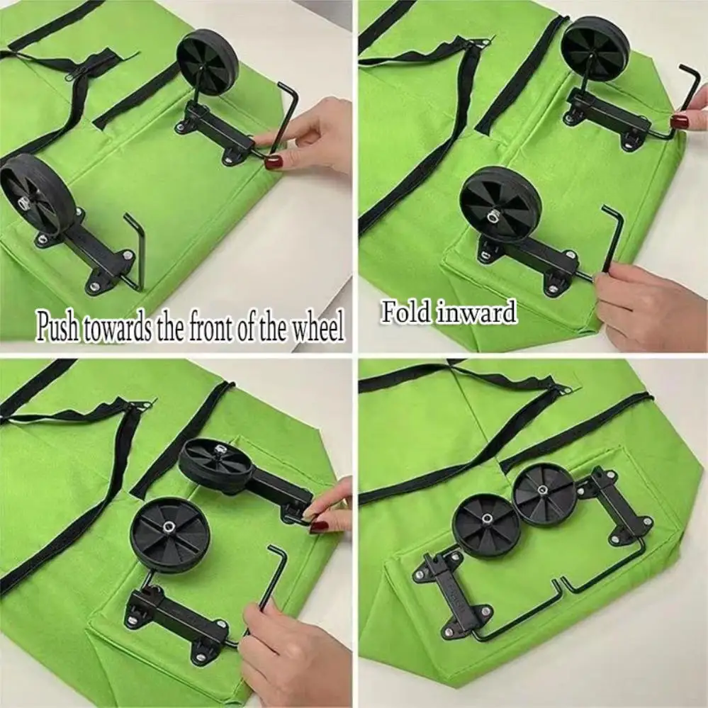 عربة بقالة محمولة - عربة تسوق منزلية قابلة للطي، حقيبة تسوق قابلة للتحويل، شاحنة يدوية ذات عجلات خفيفة الوزن #2