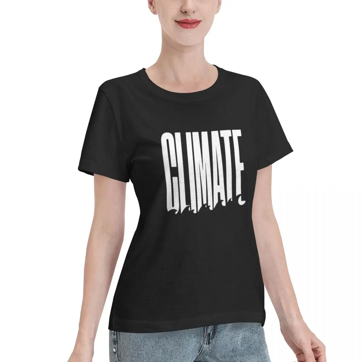 New Arrival Bold Global Statement Climate Typography Art Women's T-shirt Pastel Vintage Women Top
