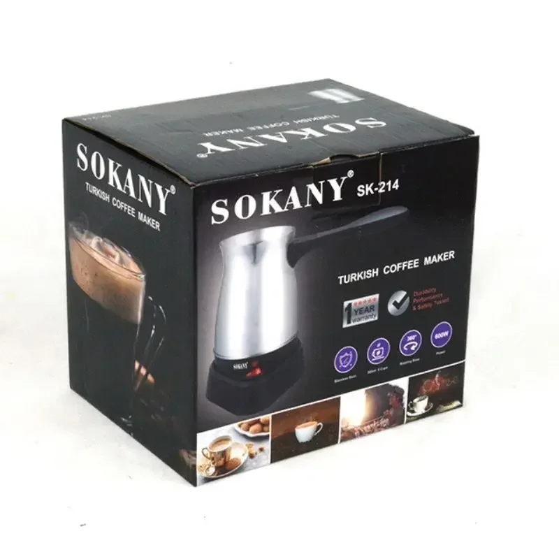 ماكينة صنع القهوة الكهربائية التركية 600 وات، وعاء موكا إيطالي منفصل 500 مل، مادة من الستانلس ستيل، ماكينة إسبريسو عربية محمولة