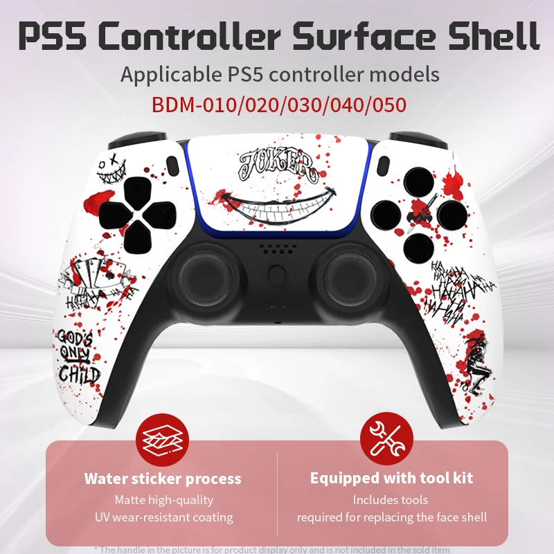 Joker edição limitada para ps5 controlador caso substituição capa frontal com touchpad gamepad capa para BDM-010/020/030/040 caso