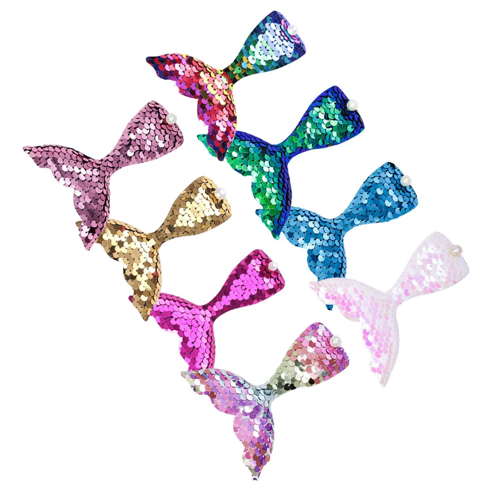 

8 Pcs Mermaid Tail Hair Clips Cute Sequin Duckbill Accessories for Girls Bright Colors Birthday Christmas Party Decorative