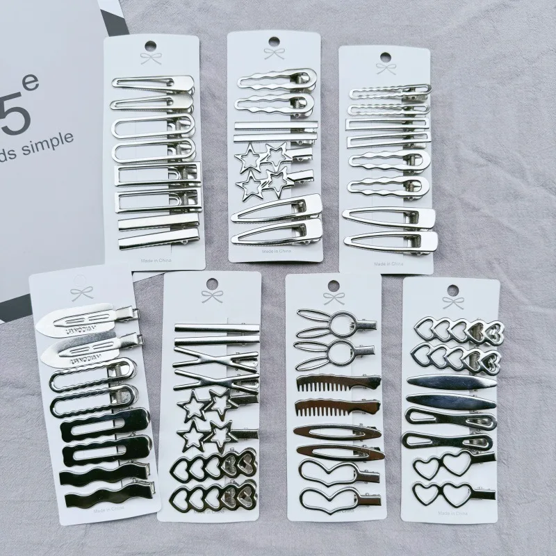 Pinzas para el Cabello Japonesas Dulces y Modernas - Juego de Horquillas Metálicas Minimalistas con Diseño de Onda para Niñas y Adolescentes, Accesorios para el Cabello Elegantes para Uso Diario