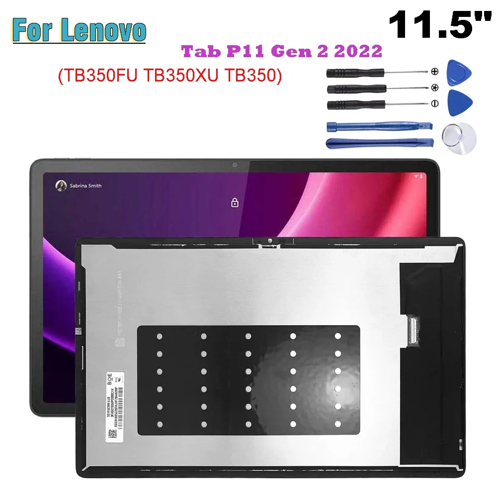 

For Lenovo Tab P11 Gen 2 2022 11.5" TB350 TB350FU TB350XU LCD Display Touch Screen Digitizer Glass Panel Assembly Replacement