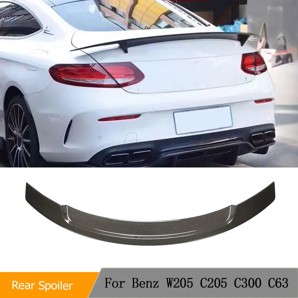 

Carbon Fiber Car Rear Trunk Racing Spoiler Boot Lip Wing For Mercedes-Benz C Class W205 C205 C200 C63 C43 Coupe 2015-2019