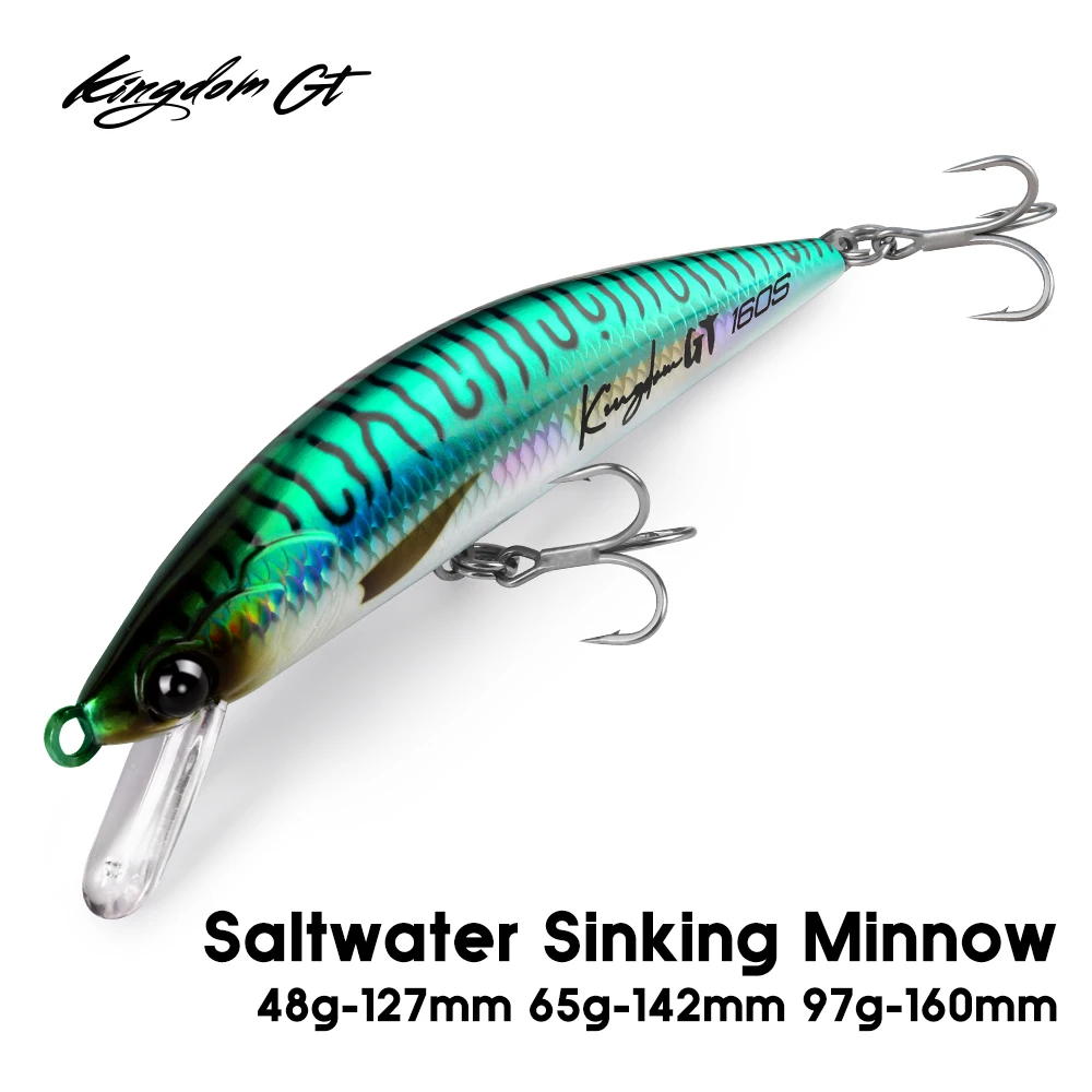 

Королевская тонущая приманка для гольяна соленой воды, 48 г, 65 г, 97 г, искусственная жесткая приманка для морского окуня, длинная приманка для троллинга, джеркбейт, рыболовная приманка